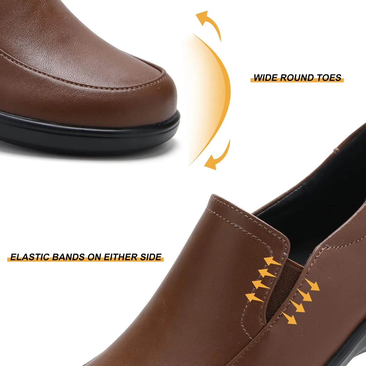 Women's Classic Loafers Leather Slip-ons Chunky Platform Penny Shoes