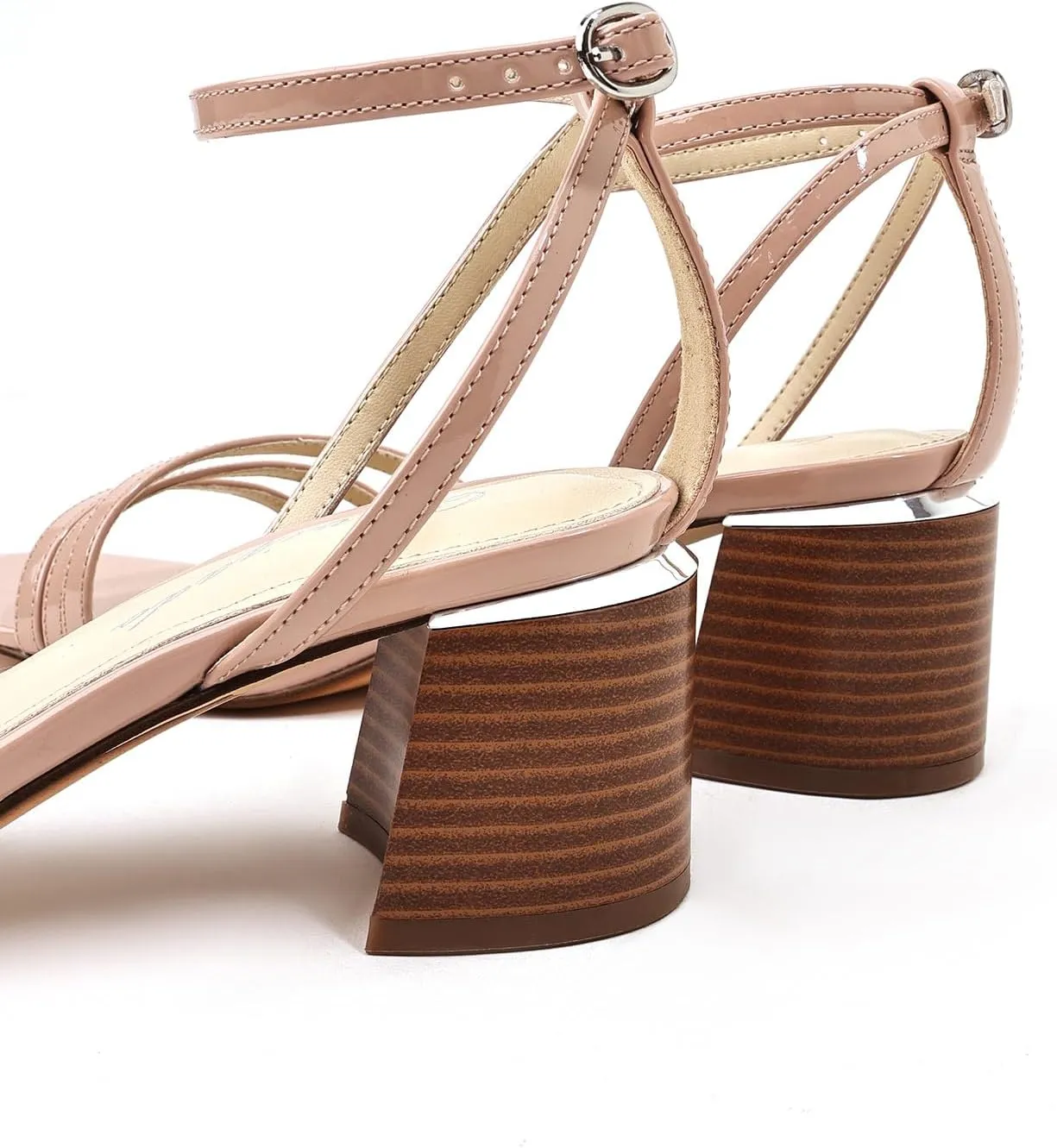 Women's Heels Chunky Block Strappy Square Open Toe Ankle Buckle Heeled Sandals Wedding Party Dress Shoes Summer