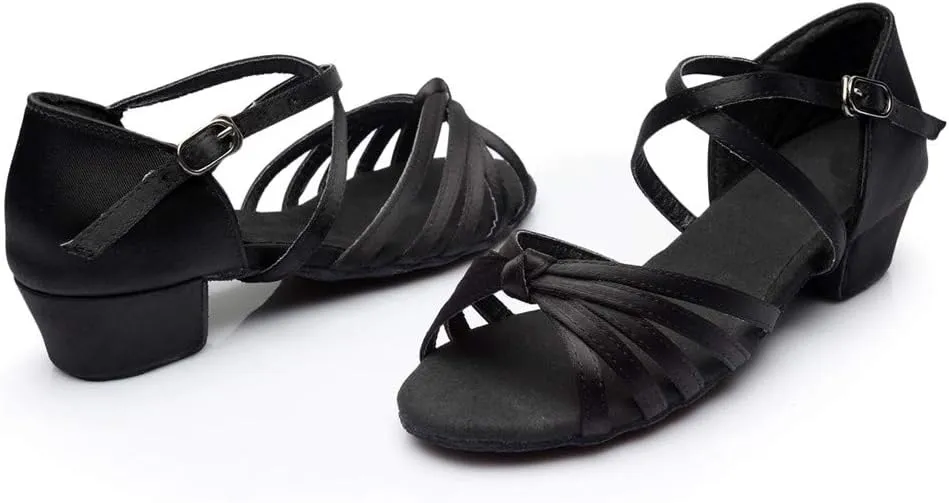 Women's Latin Dance Shoes Ballroom Practice Dance Heels Dressy Wedding Bride Sandals Prom Graduation Business Heels