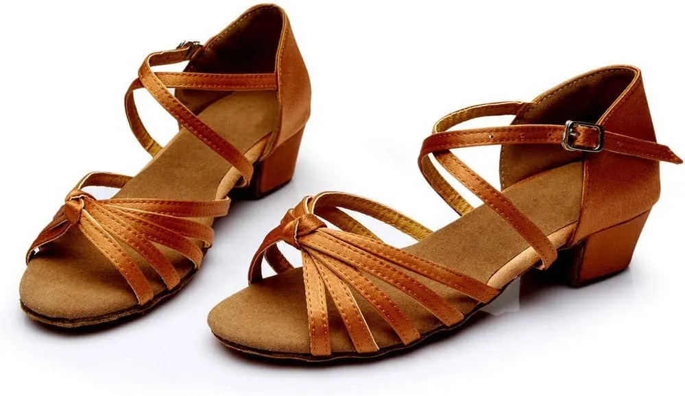Women's Latin Dance Shoes Ballroom Practice Dance Heels Dressy Wedding Bride Sandals Prom Graduation Business Heels