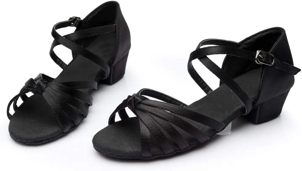 Women's Latin Dance Shoes Ballroom Practice Dance Heels Dressy Wedding Bride Sandals Prom Graduation Business Heels