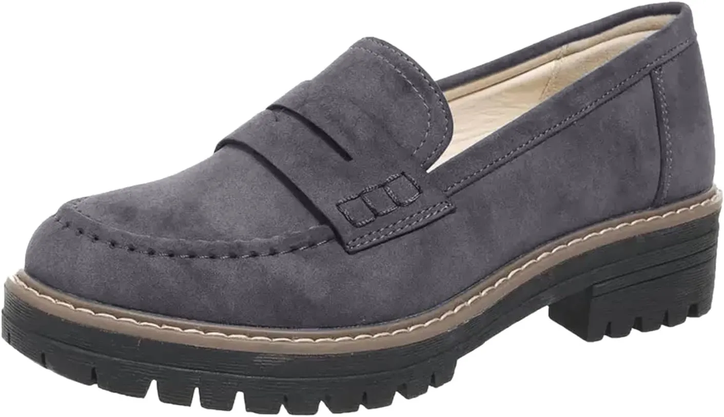 Womens Loafers Comfortable Dressy 2025 Platform Loafers for Women Suede Penny Loafers Lug Sole Casual Slip-Ons Work Business Casual Shoes Women