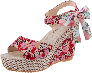 Women's Platform Sandals Wedge Open Toe Ankle Strap Lace Wedding Bridesmaid Shoes Dressy Close Toe Low Heel Lightweight