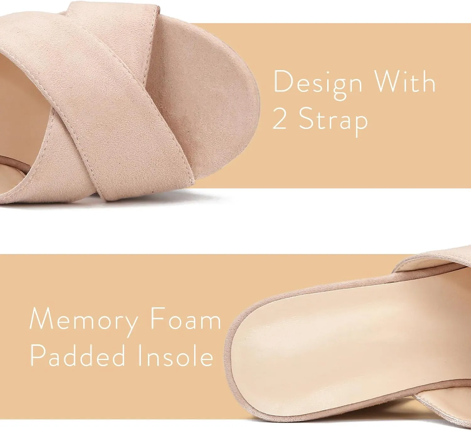 Women's Platform Sandals Wedges Heels Sandals Open Toe Slip On Platform Heels Mules Dressy Pumps