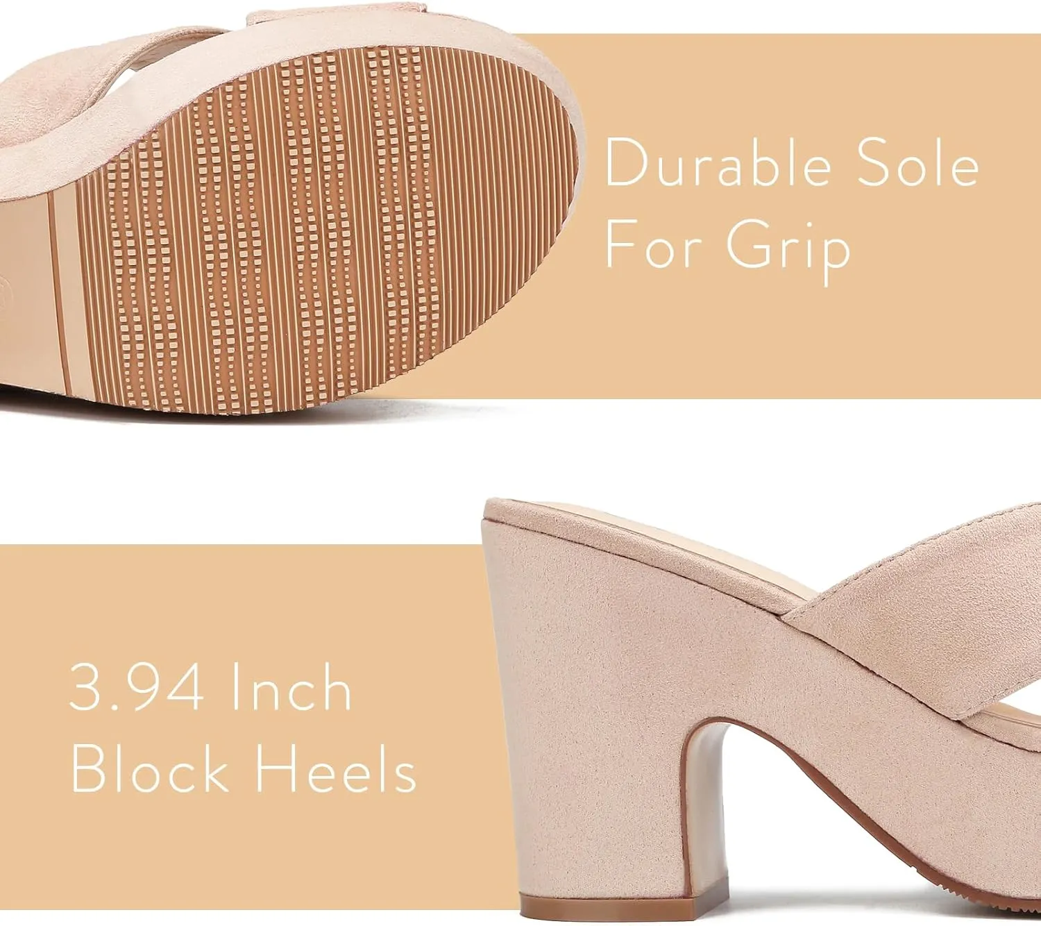 Women's Platform Sandals Wedges Heels Sandals Open Toe Slip On Platform Heels Mules Dressy Pumps