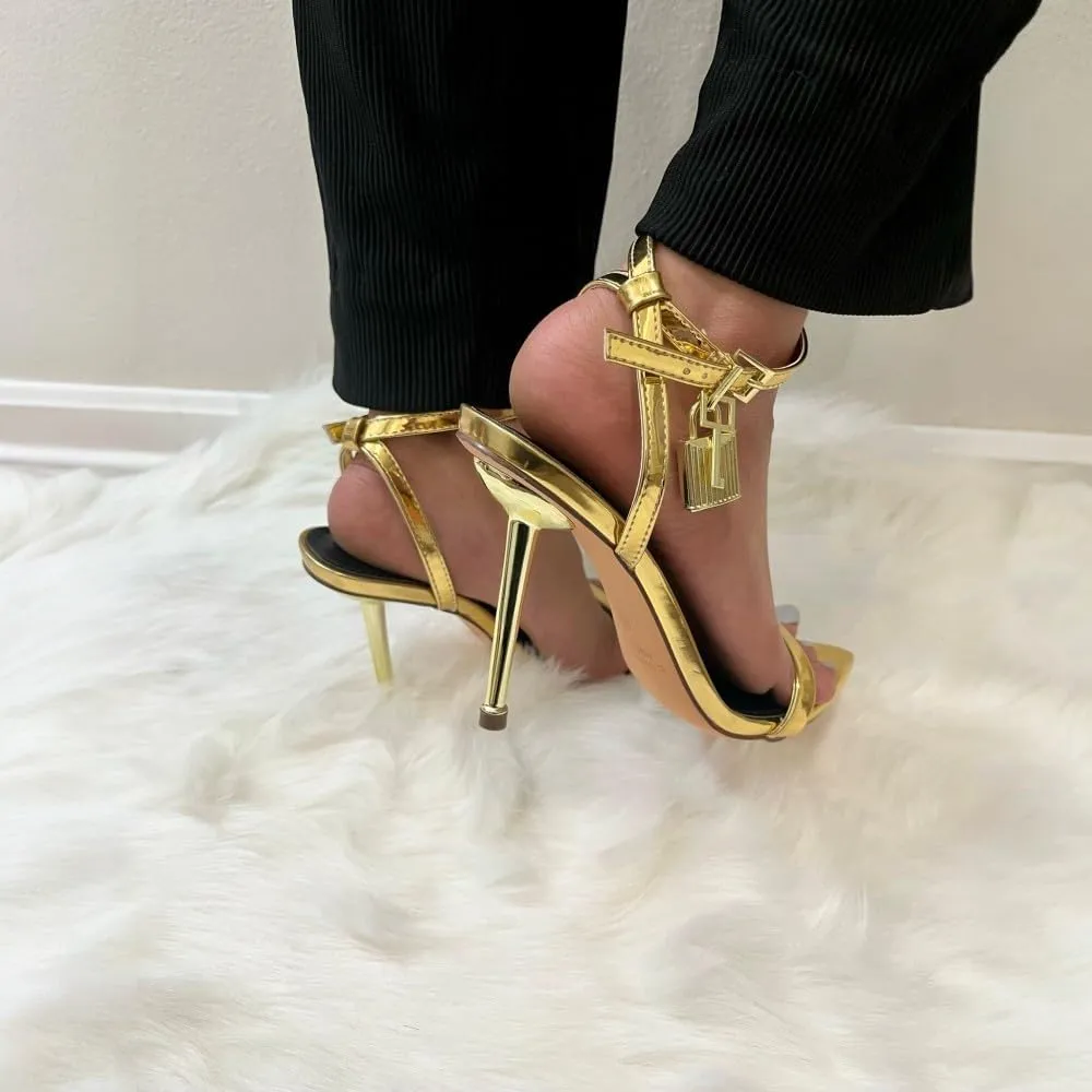 Womens Pointy Toe Stiletto High Heel Sandals