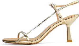 Women’s Sandals Kitten Heels Open Round Toe Thin Ankle Strap Adjustable Buckle Slingback Stiletto Heels Dressy Wedding Shoes
