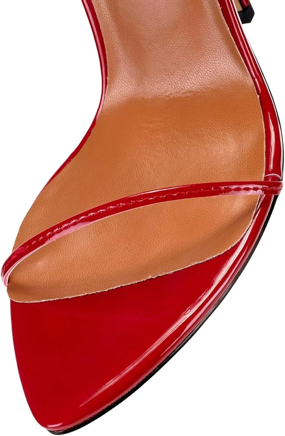 Women's Stiletto High Heeled Sandals 4.7 inch Sexy Strappy Open Toe Black Red Heels Wedding Party Evening Prom Dance Dressy Shoes