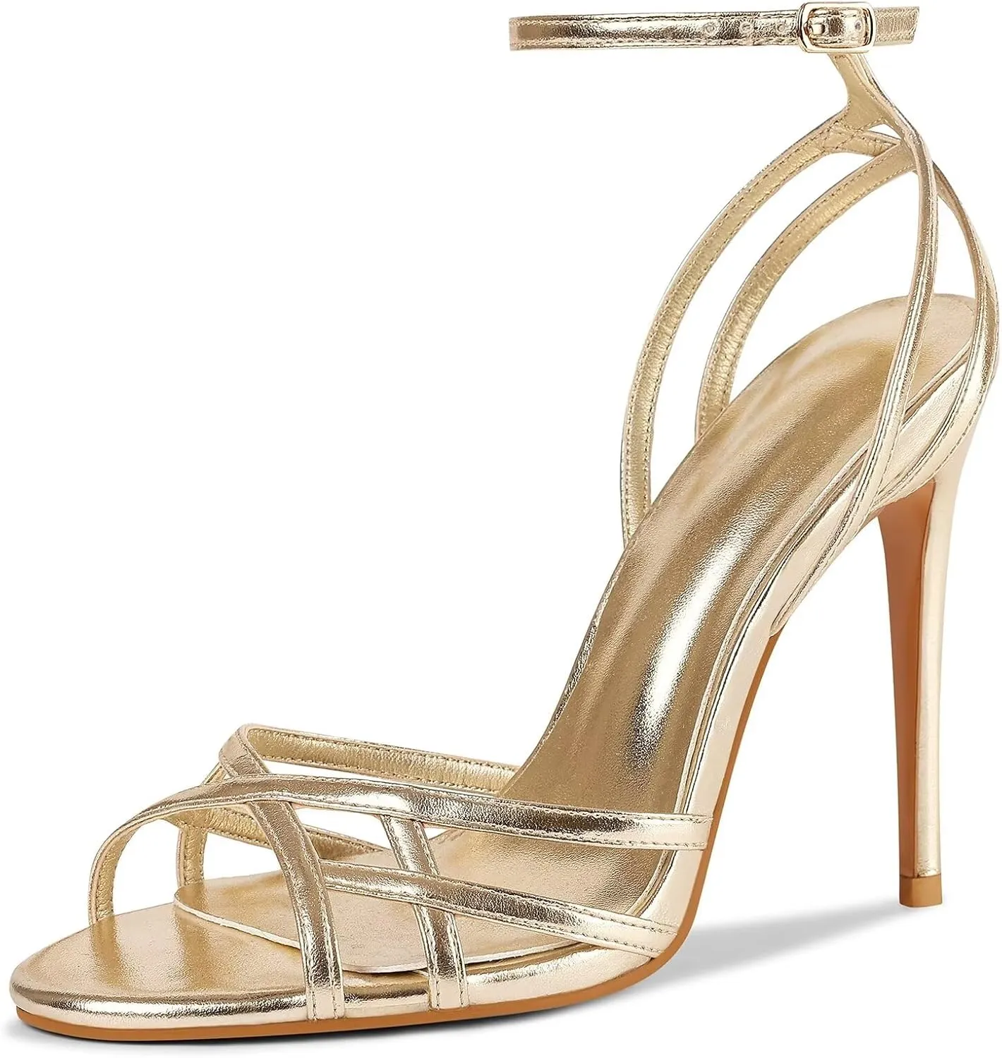 Womens Strappy Lace up Heels Sandals Sexy Stiletto High Heeled Open Square Toe Strap Summer Dress Shoes
