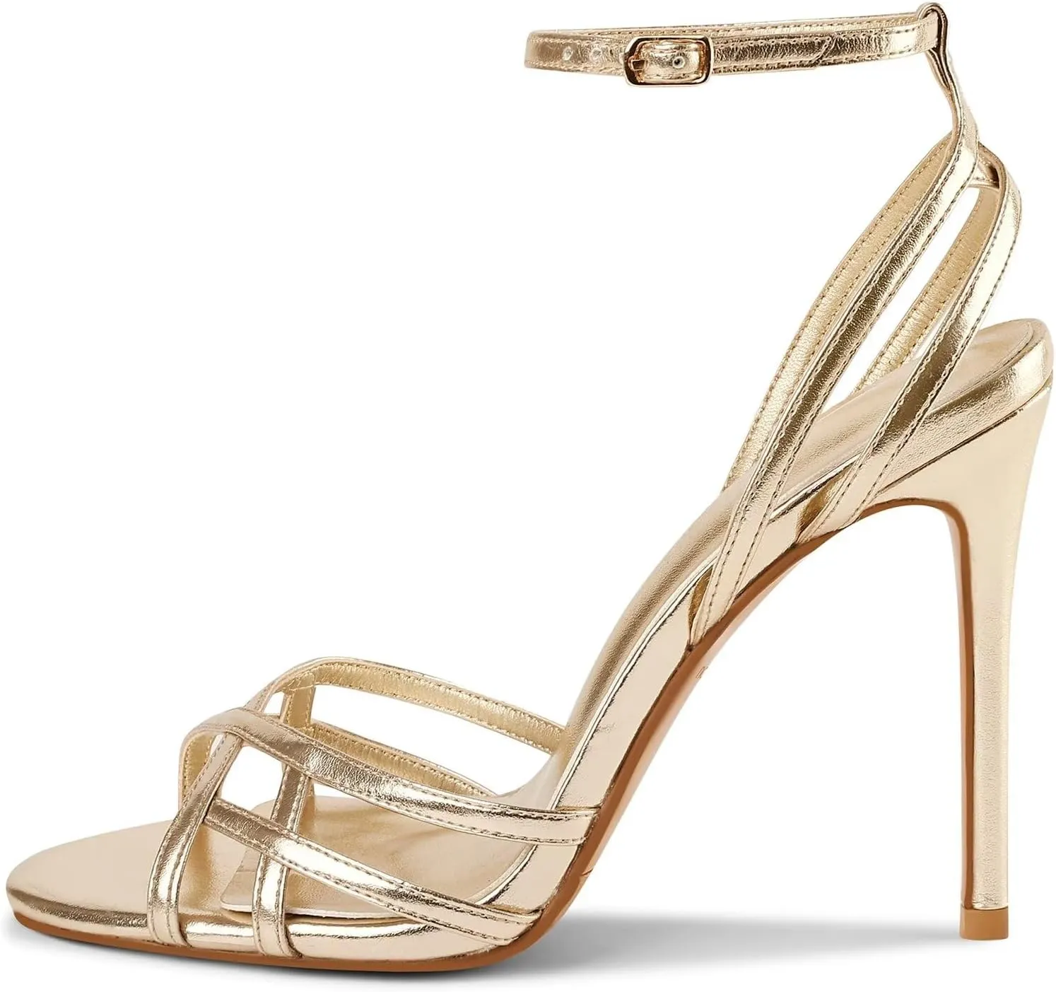 Womens Strappy Lace up Heels Sandals Sexy Stiletto High Heeled Open Square Toe Strap Summer Dress Shoes