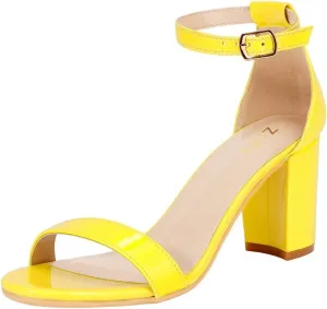 ZriEy Women's Chunky Block Open Toe Mid Heeled Sandals Two Strap Slip on Heels Slide Sandals for Party Wedding Dress Dating Daily Pumps Shoes