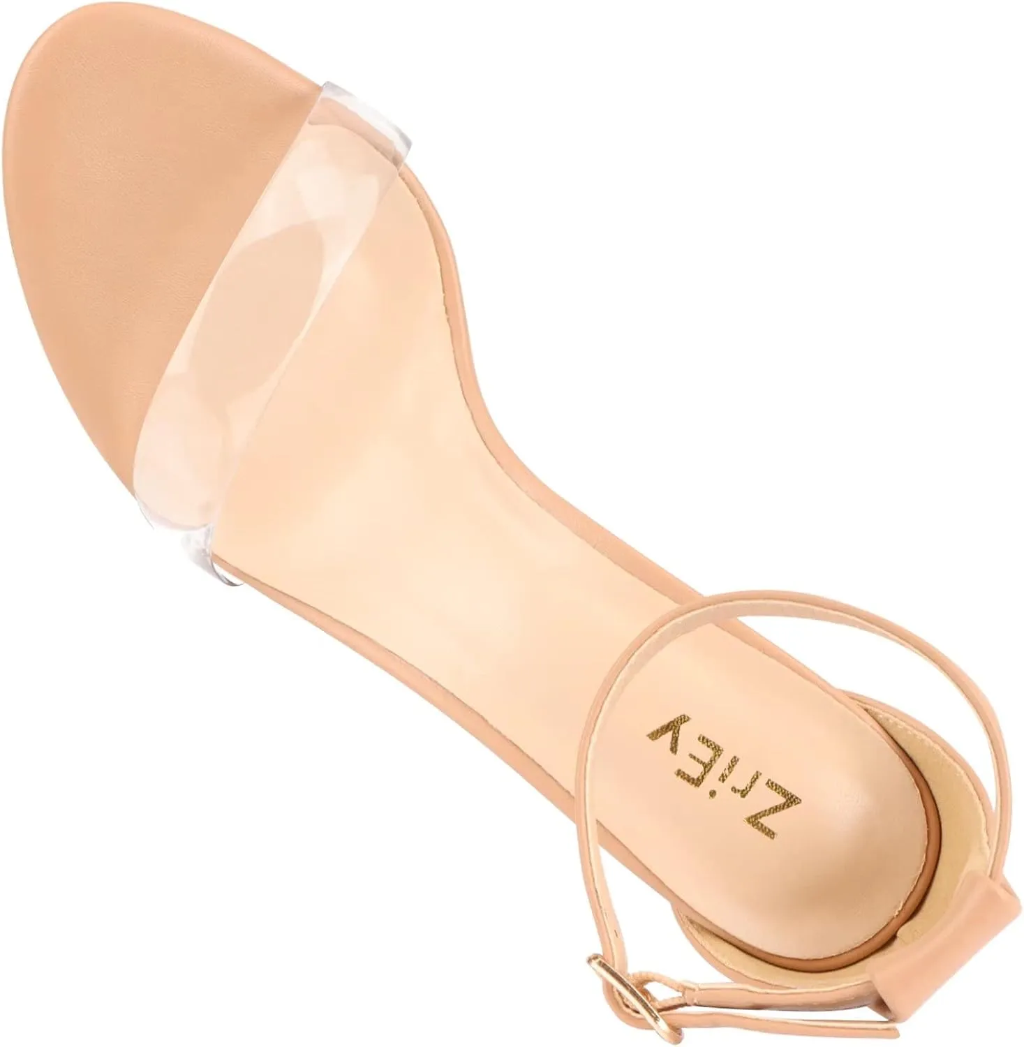 ZriEy Women's Chunky Block Open Toe Mid Heeled Sandals Two Strap Slip on Heels Slide Sandals for Party Wedding Dress Dating Daily Pumps Shoes